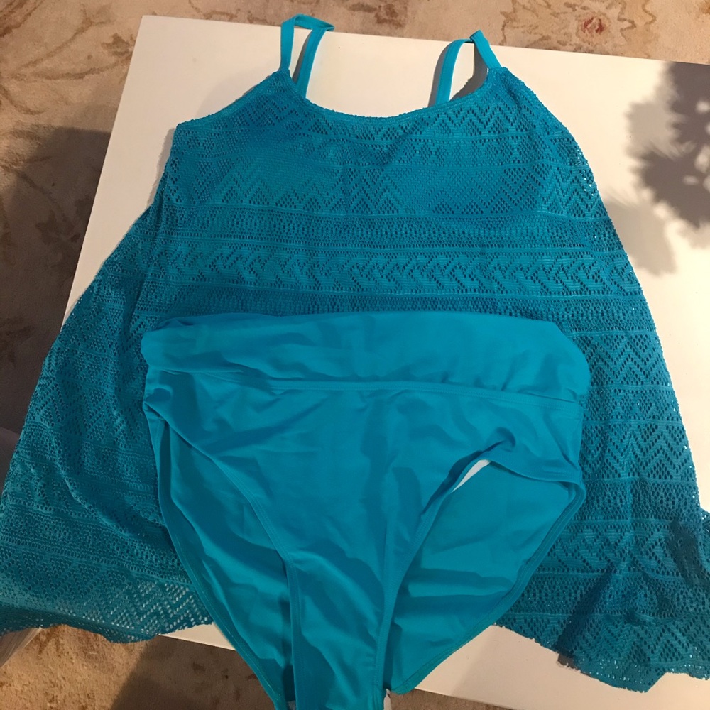 Never worn blue knit top swimsuit